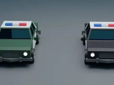 police car  Low-poly 3D model