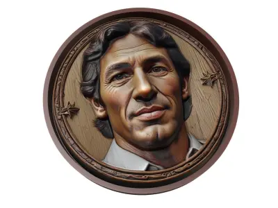 Raul Gonzalez Footballer Medallion 3D print model
