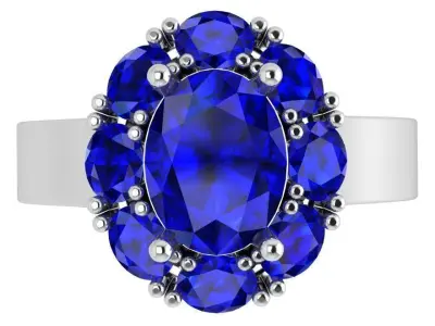 Oval Flower Ring 4529 3D print model