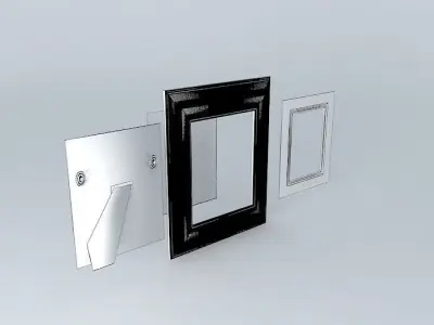 Picture Frame Bespoke Edwardian Complete with Mount Back Glass Free 3D model