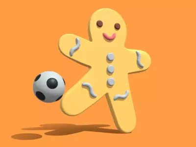 Gingerbread football player 3D model