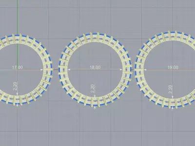 Wedding rings size 17 size 18 size 19  3D print model