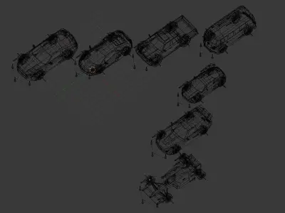 lowpoly carpack 2 toy cars Low-poly 3D model