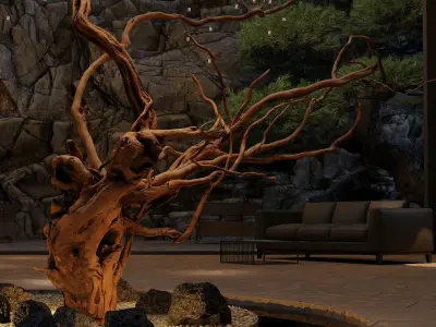 Photorealistic Scaper Root Low-poly 3D model