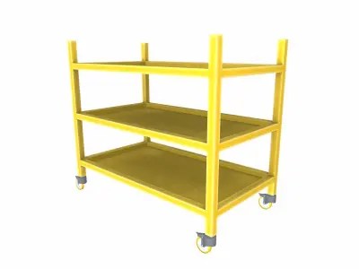 Industrial Trolley Low-poly 3D model