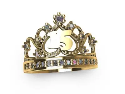 Anillo de 15 para dama-mujer -v- 3D print model