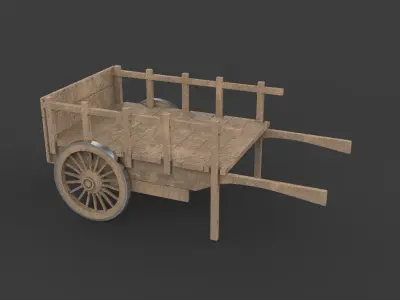 Wooden Trader Cart 3D model