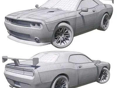 dodge challenger racing 3D model