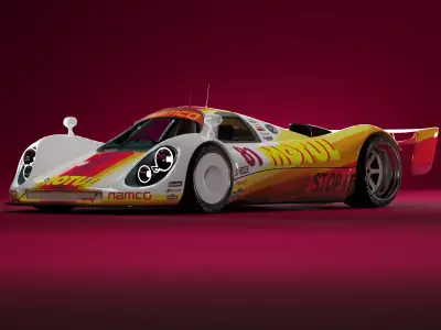 Racing car with livery prototype endurance non-existing car 3D model