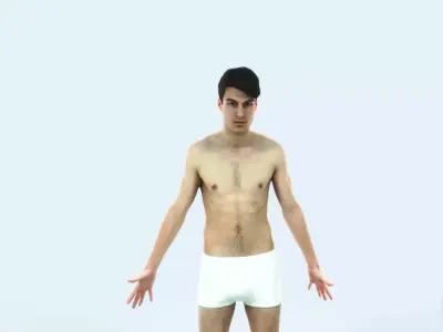 Prime I Beach Animated Rigged Sports Man Low-poly 3D model