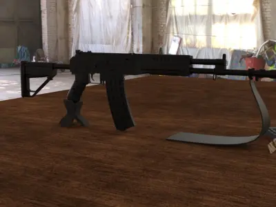 Russian AK-12 Assault Rifle 3D Model Low-poly 3D model