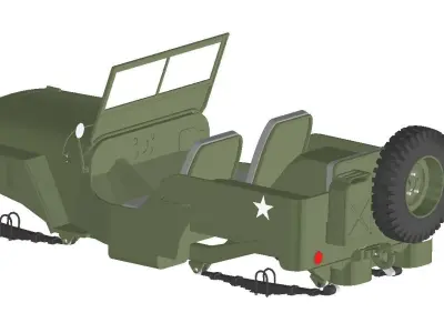 SUV body Jeep Willys scale 1 to 18 3D print model