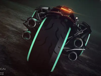 Cyberpunk Concept Motorcycle 3D model