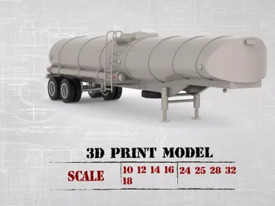 Printable 3D model Convoy Rubber Duck fuel Tanker trailer 3D print model
