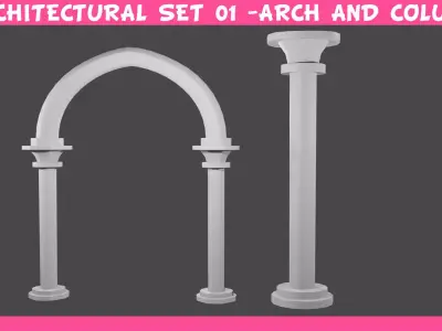 Column and Arch - Low-Poly Architecture Set 01 Low-poly 3D model