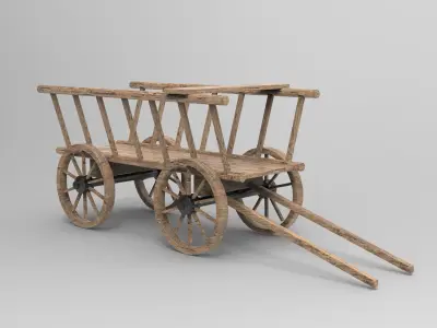 Wooden Cart 3D model