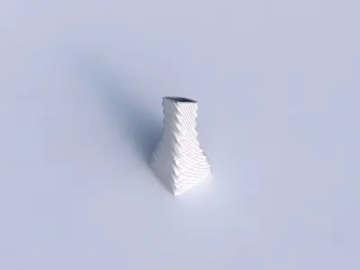 Vase squeezed and bent rectangle 2 with twisted grid plates 3D print model