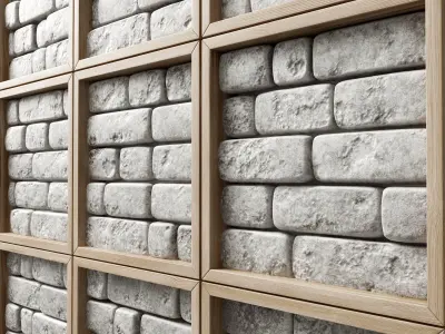 Panel small brick decor n1 3D model