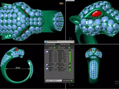 tiger panthere ring rint 3d 3D print model