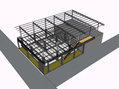 400 Seating and 100 Dining two floors Marriage hall 3D model