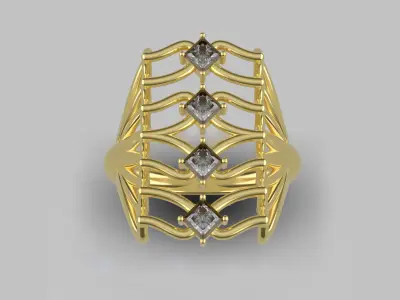 Wedding ring 3D print model 31