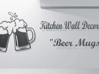 Kitchen Wall Decoration - Beer Mugs 3D model