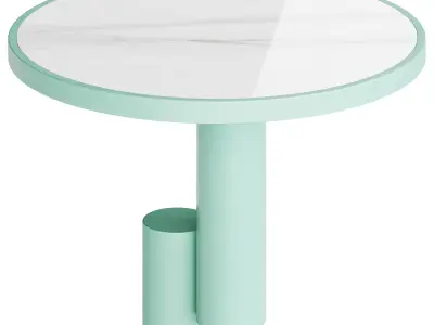 Simple Round Side Table 3D model