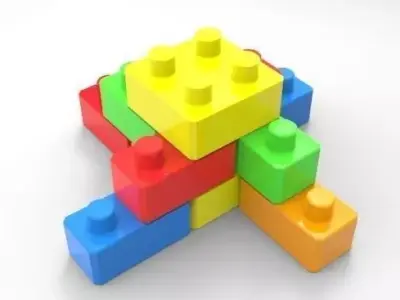 Lego colorful blocks Free 3D model