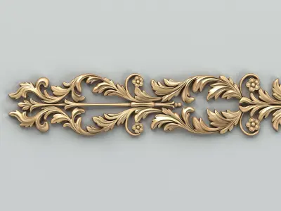 Carved decor horizontal 035 3D model