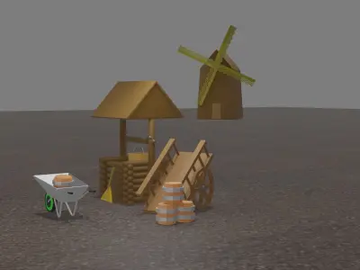 village asset pack Free 3D model