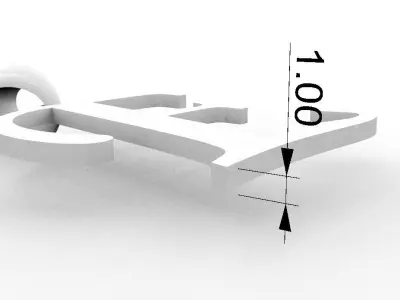 Letter E NECKLACE 3D print model