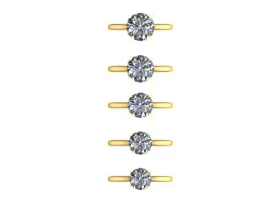 5 size single solitaire collection  3D print model