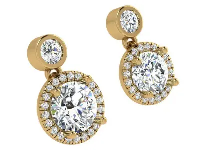 Round Halo Earring 4539 3D print model