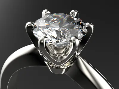 Engagement diamond ring set 0068 V1 3D print model