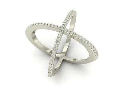 ladies Diamond Ring 3D print model 9