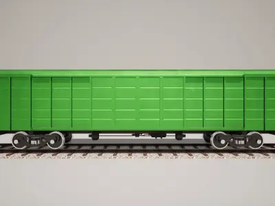 Animated game-ready BoxcarV0 Low-poly 3D model