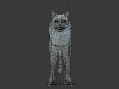 Gray cat Low-poly 3D model
