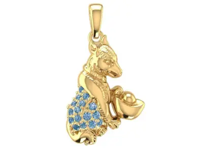 Luxury Peacock Pendant with Gemstone Accents 3021 3D print model