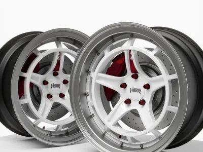 HSR Rai S4 3 Piece Rims wheels 3D model