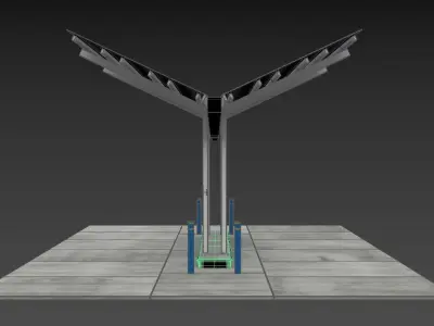 Electric Vehicle Charging Point  EV Station 02 3D model