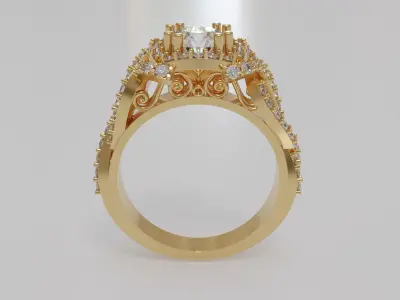 High Fashion Engagement Ring 3d Model Stl File 3D print model