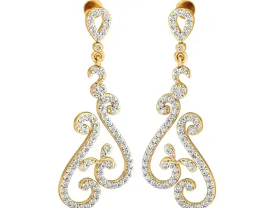 Women Earring 3DM STL OBJ FBX Render Details 3D print model purchase