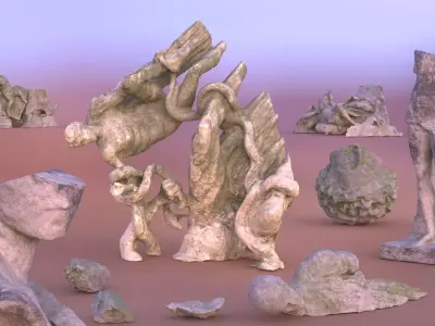 Broken Statues and Ruins COLLECTION 3D model