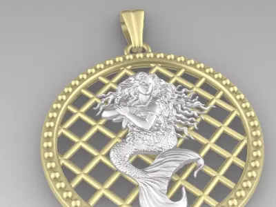 mermaid pendant 3D print model