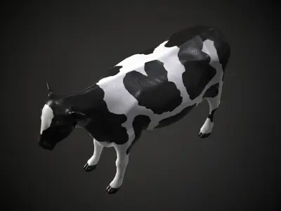 Plastic Cow Figure PBR Low-poly 3D model