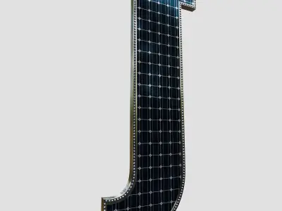 Solar Panel Letter - J 3D model