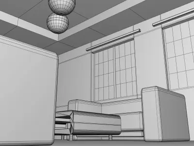Living Room BaseMesh 3D model