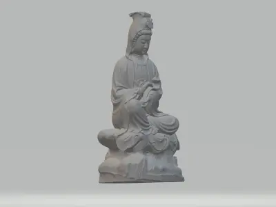 Guanyin Bodhisattva Sitting Statue 3D print model