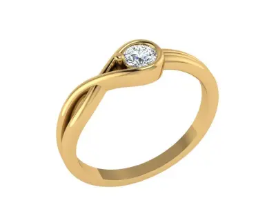 Engagement Ring with a Modern Twist 3D print model