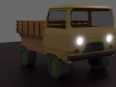 UAZ with a body Low-poly 3D model